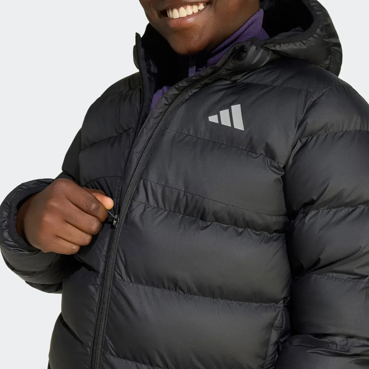 Детская куртка из синтетического пуха adidas, Negro — фото 3