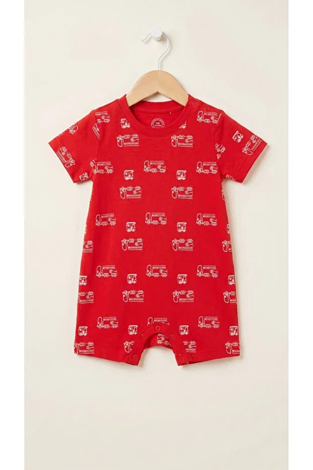 Детский комбинезон для девочек и мальчиков с коротким рукавом Fuar Baby, Car Patterned