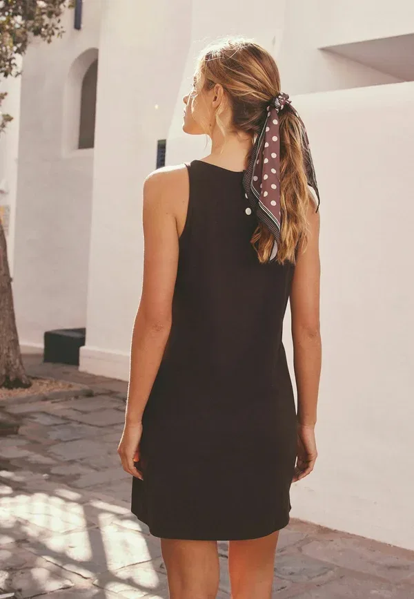 Платье хлопковое shift dress Next, chocolate brown, коричневый/шоколадный — фото 3