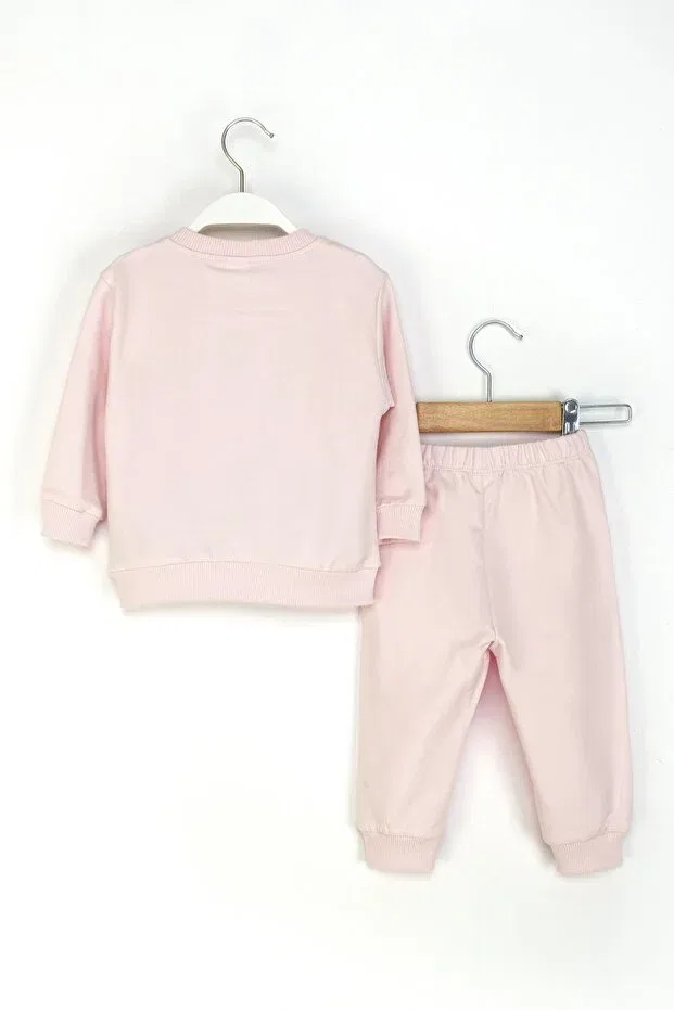 Детский спортивный костюм для девочек с принтом Heart Dmb Boys & Girls, Salmon — фото 2