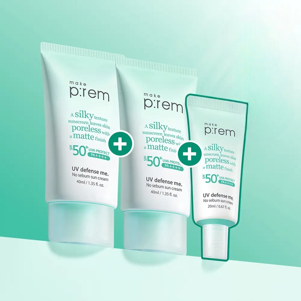 Набор солнцезащитных кремов Make P:rem UV Defense Me No Sebum, 40 мл + 40 мл + 20 мл — фото 3