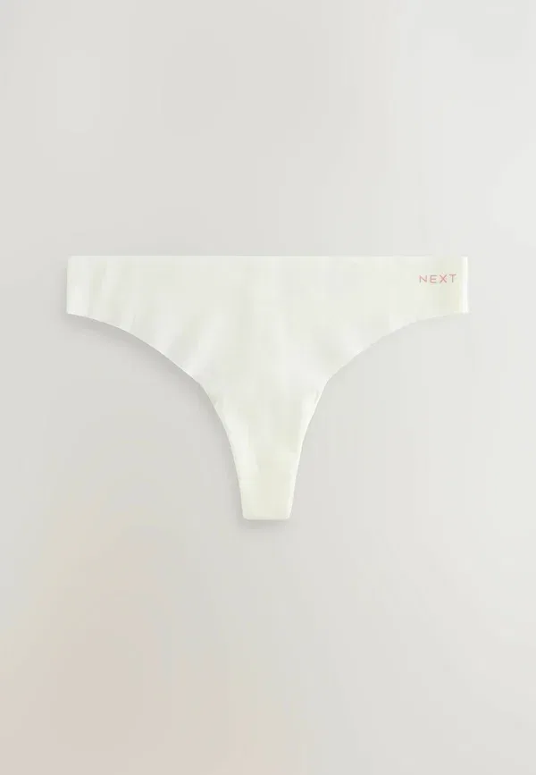 Трусы хлопковые Fit - rich no vpl 3 pack - thong Next, cream, pink, черный/розовый/кремовый — фото 4