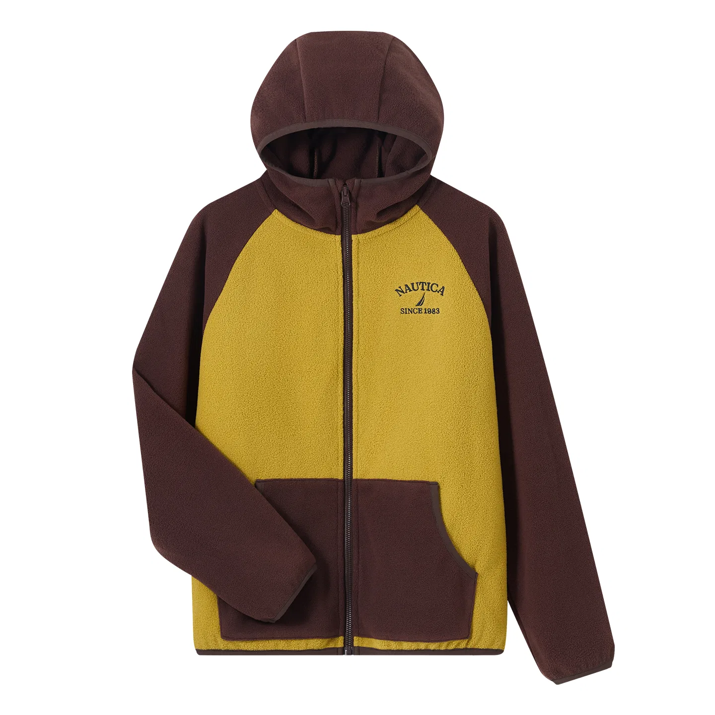Детская флисовая куртка с капюшоном Brown/Yellow NAUTICA