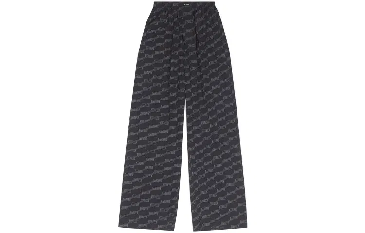 Штаны спортивные трикотажные, высокая посадка, Balenciaga, Black Gray