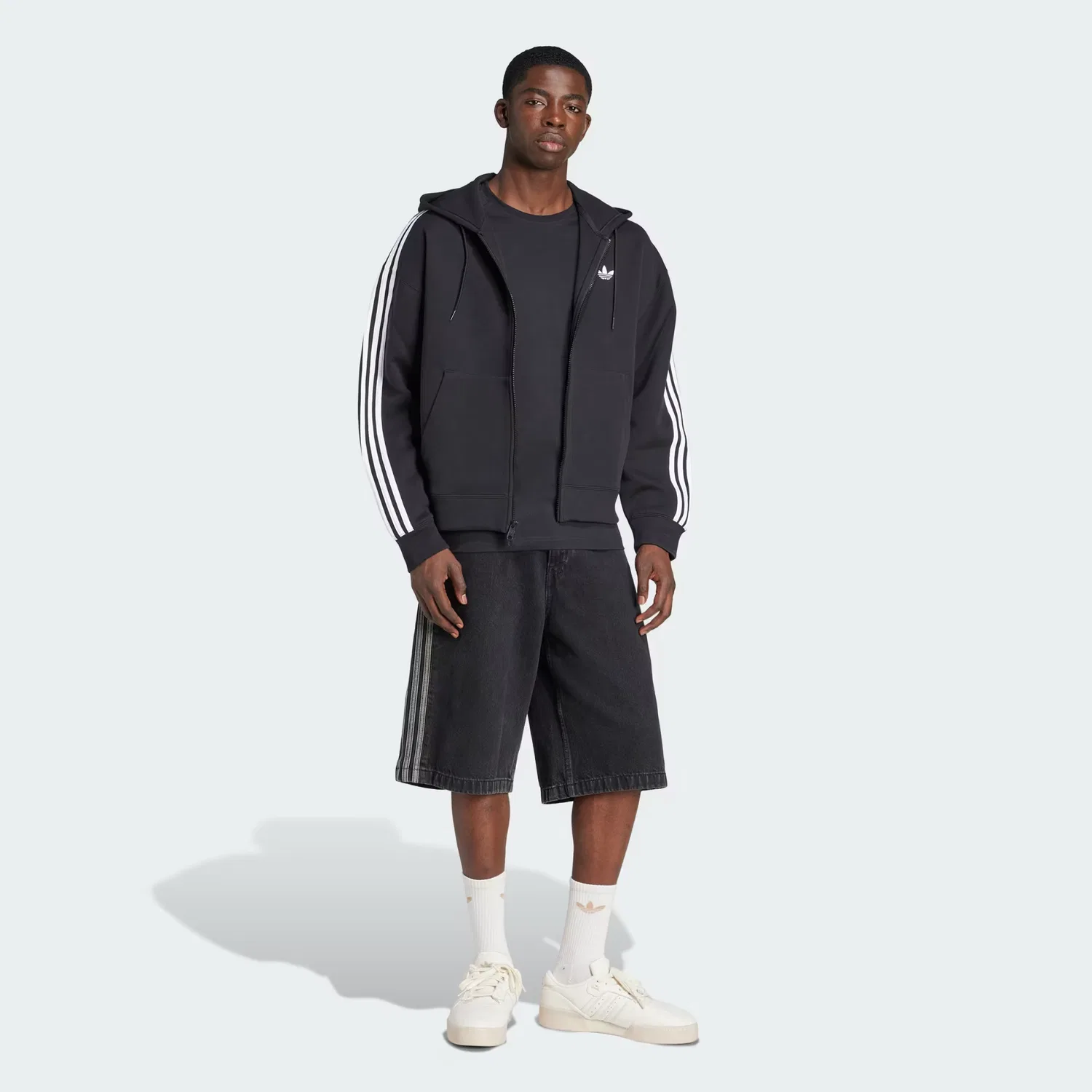 Мужское худи оверсайз Adicolor Spacer Adidas Originals, черный — фото 4