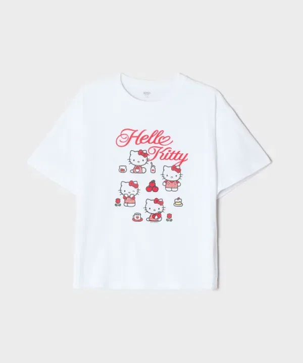 Футболка с коротким рукавом с персонажами Sanrio, Spao Kids, красный