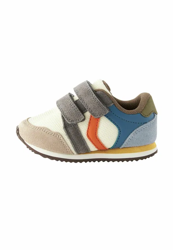 Кроссовки с двойной липучкой, замша Wide fit double strap baby trainers, Next, крапчатый бежевый