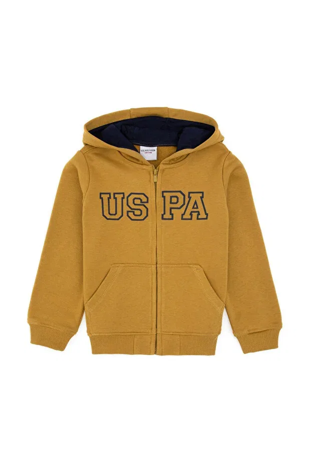 Детский кардиган на молнии с капюшоном U.S. Polo Assn., Oil — фото 3
