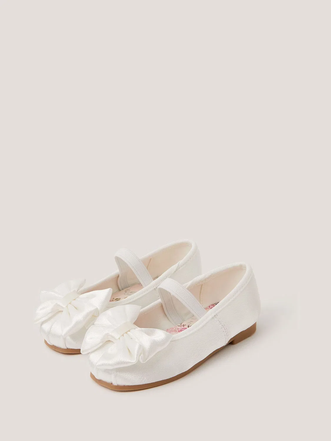 Балетки Monsoon Natural Baby Bow Satin Walker Shoes, натуральный