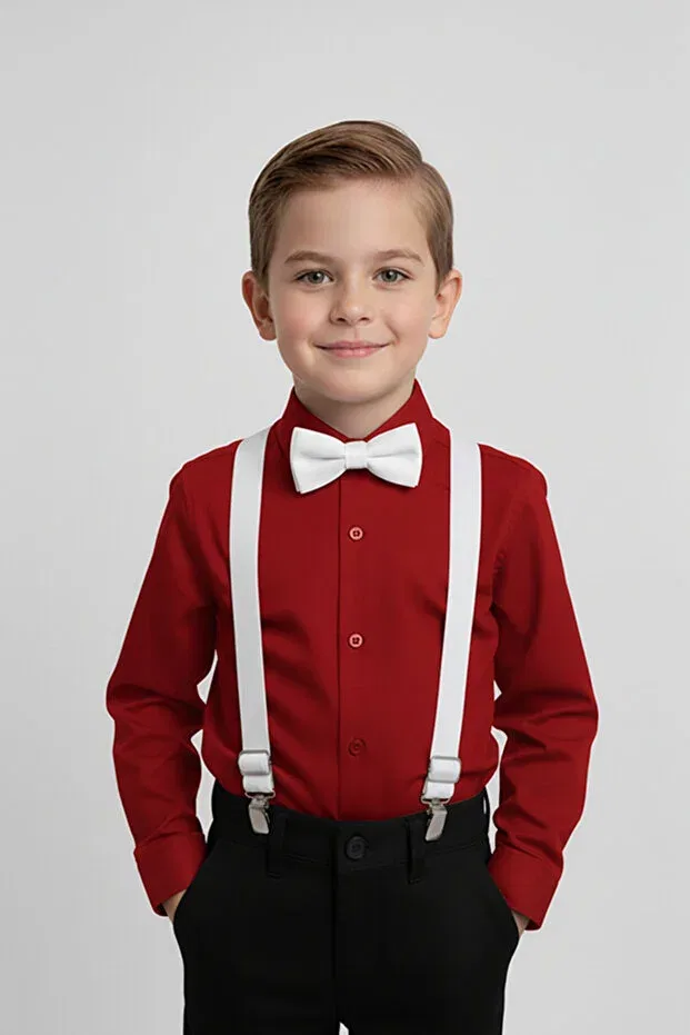 Детская рубашка для мальчиков с длинным рукавом Merdia Kids, White