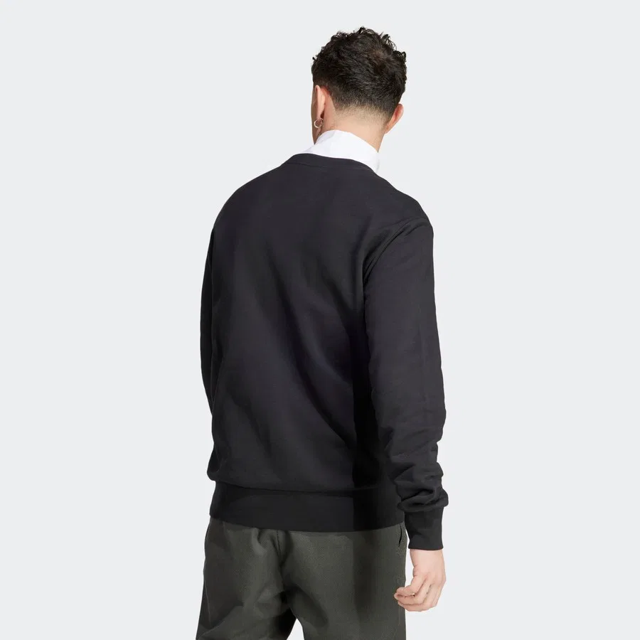 Свитшот мужской с круглым вырезом Small Logo French Terry adidas, Черный — фото 2