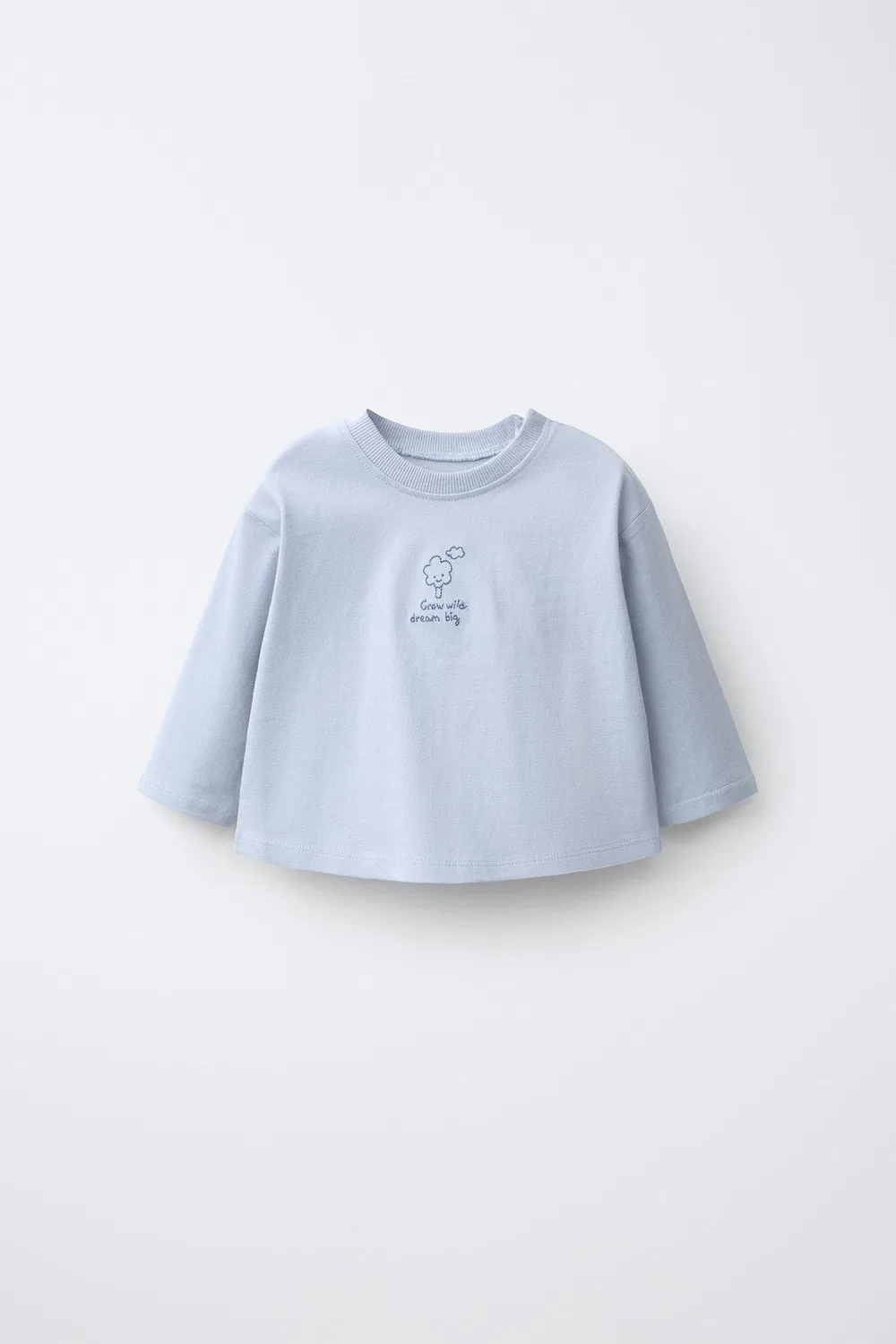 Футболка с вышивкой ZARA, Sky blue