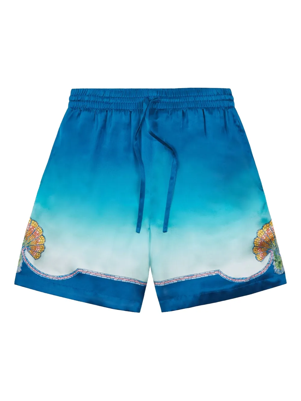 

Шорты из шелка с узором Coquillage Coloré Casablanca, синий