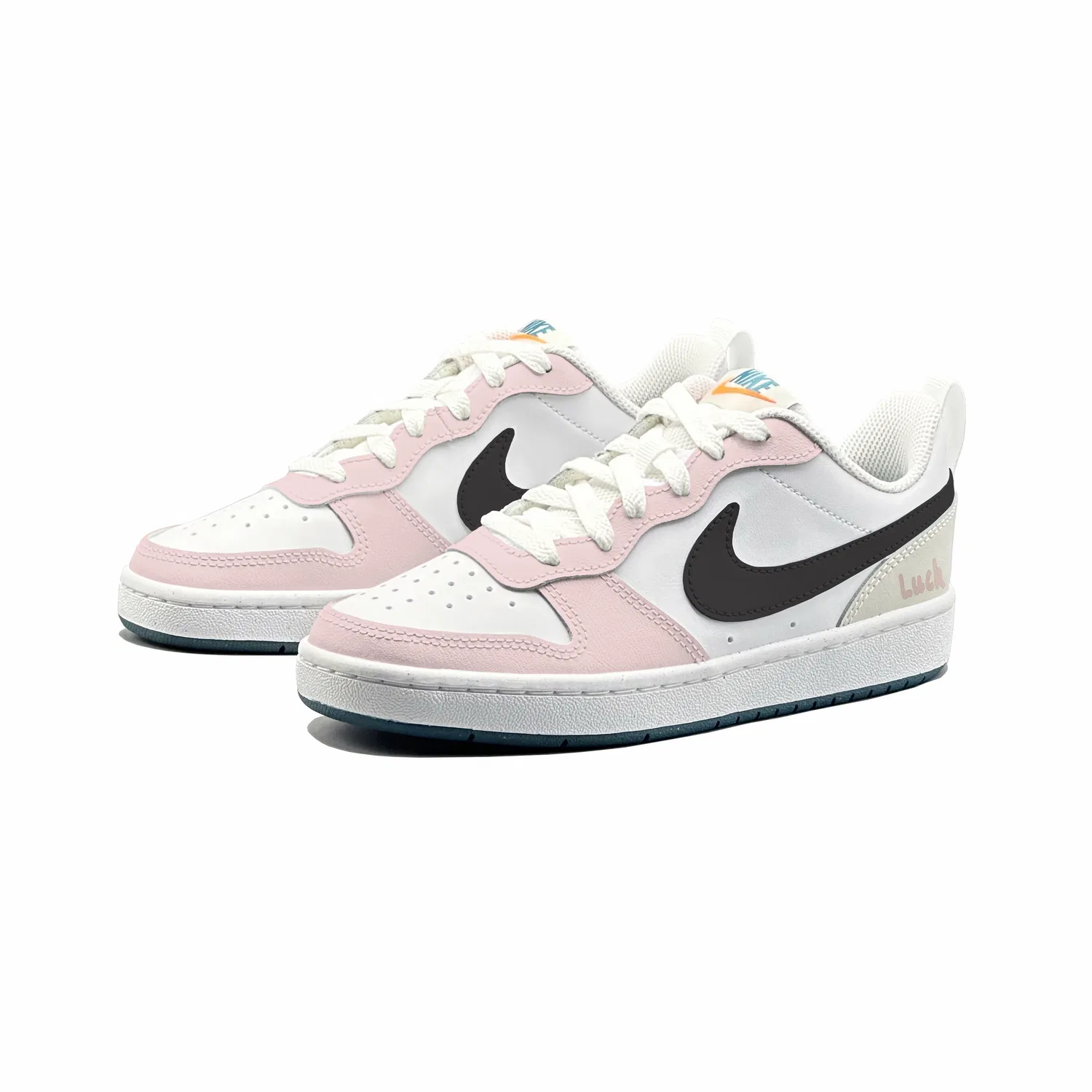 Кроссовки Court Borough 2 Pink Mist White Peach из синтетической кожи и кожи, нескользящие, с амортизацией, износостойкие Nike — фото 4