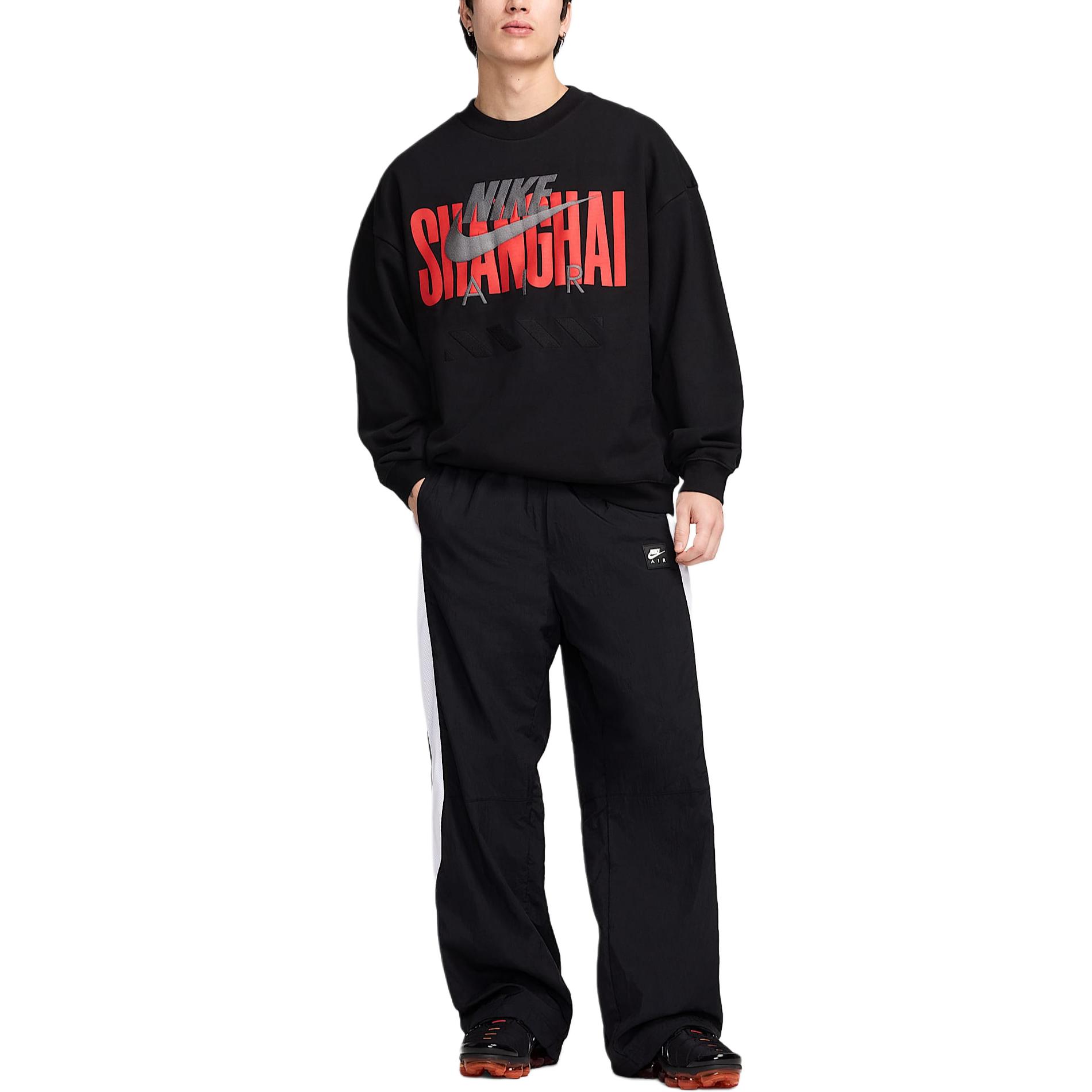 

Мужская флисовая толстовка Air 'Shanghai' Nike, черно-белый