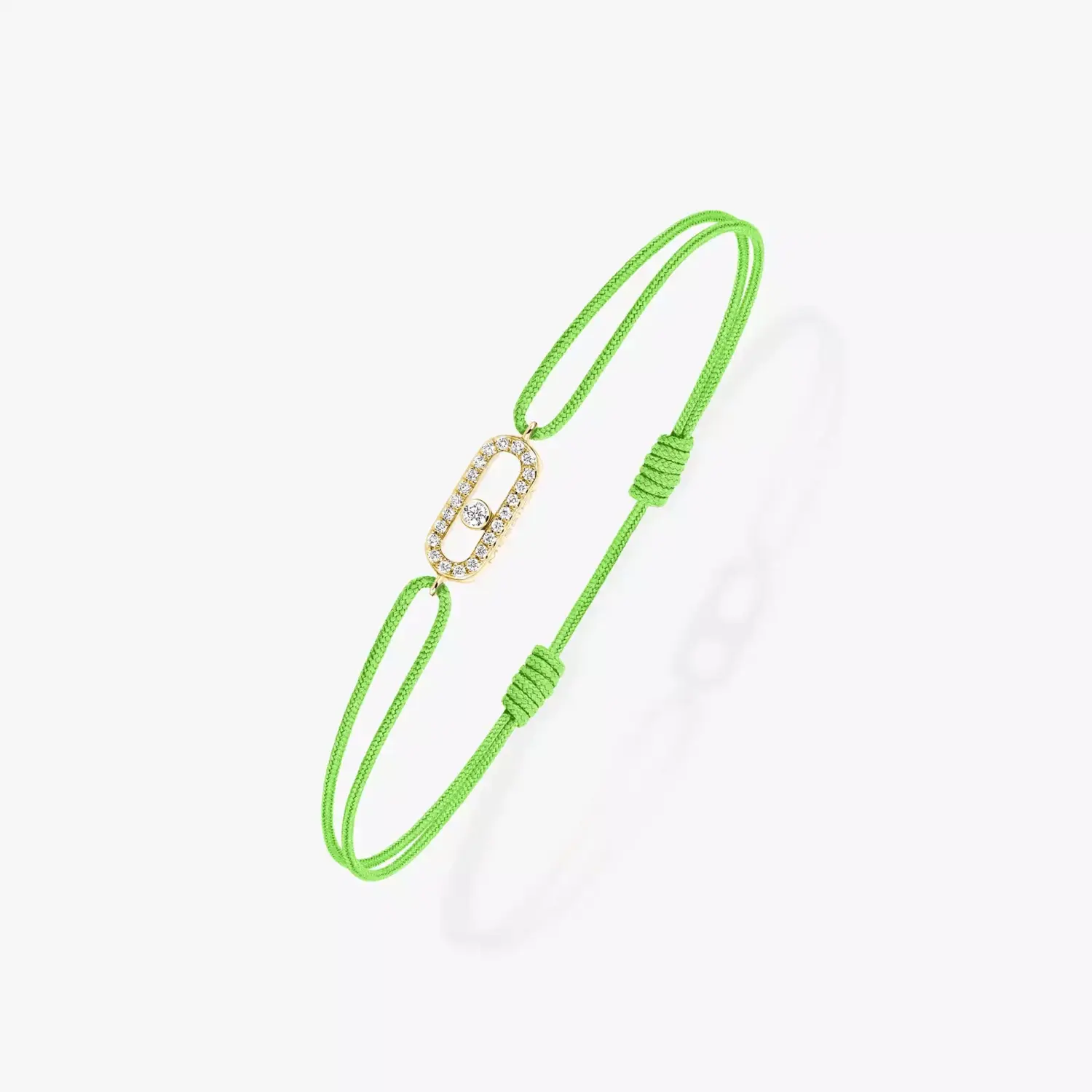 

Браслет Messika Move Uno Neon Green Cord, желтое золото/бриллианты