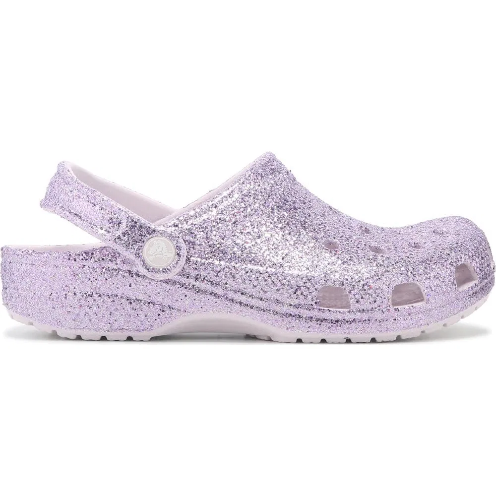 Детские классические сабо с блестками Crocs, Grape Ice Glitter — фото 2