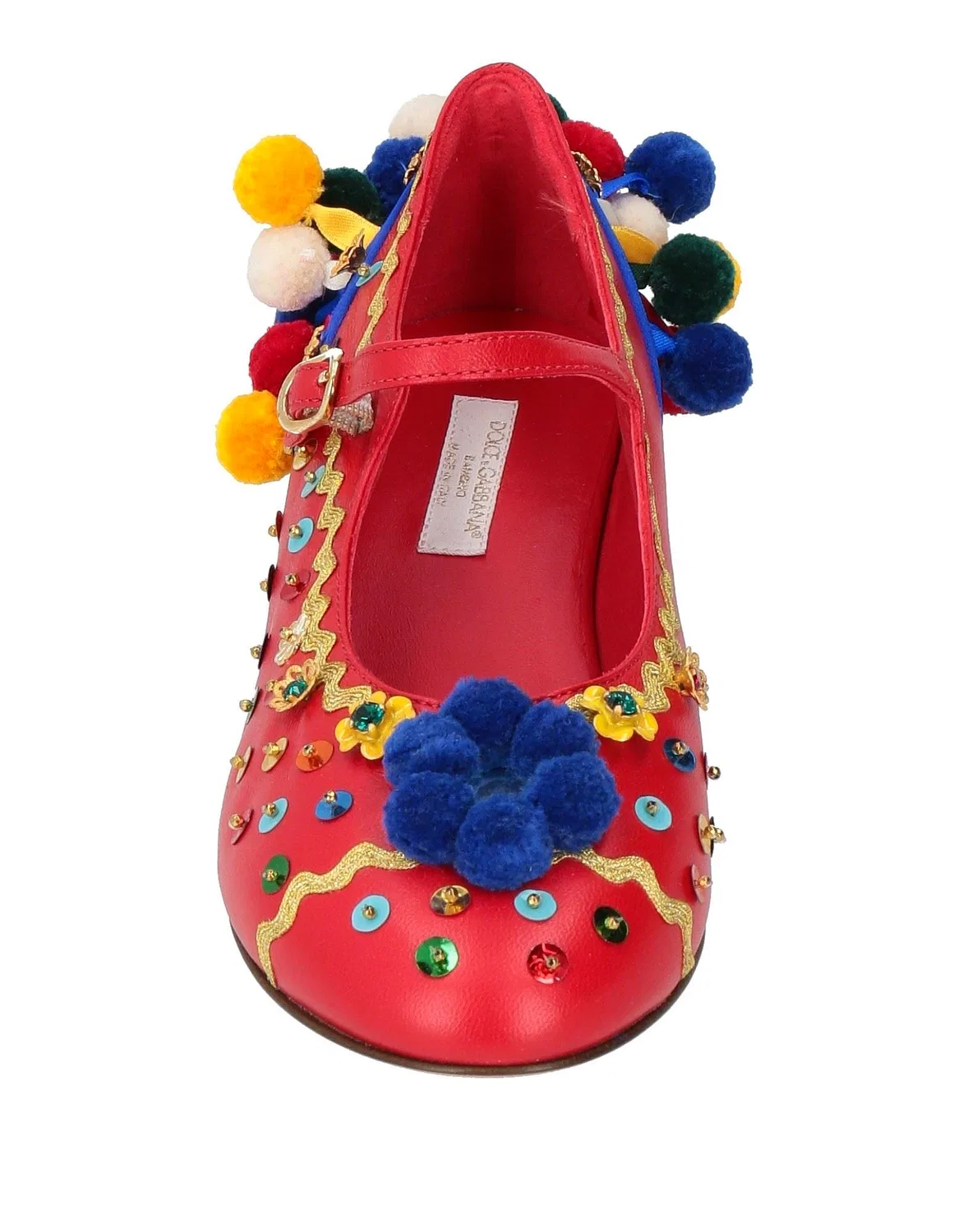 Детские балетки с цветочной аппликацией Dolce&Gabbana, красный — фото 4