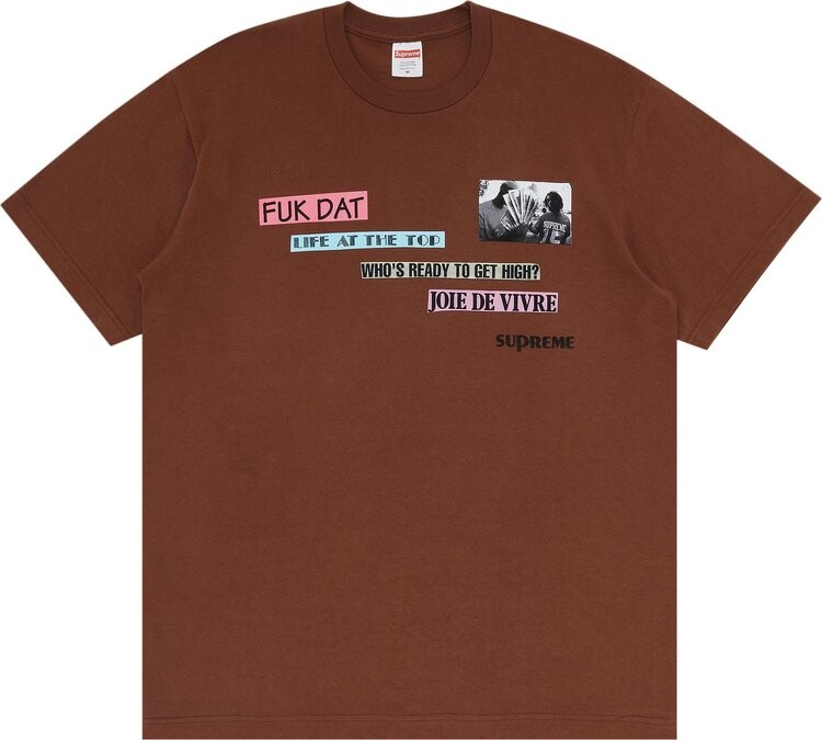 

Футболка Supreme Joie De Vivre Tee 'Brown', коричневый