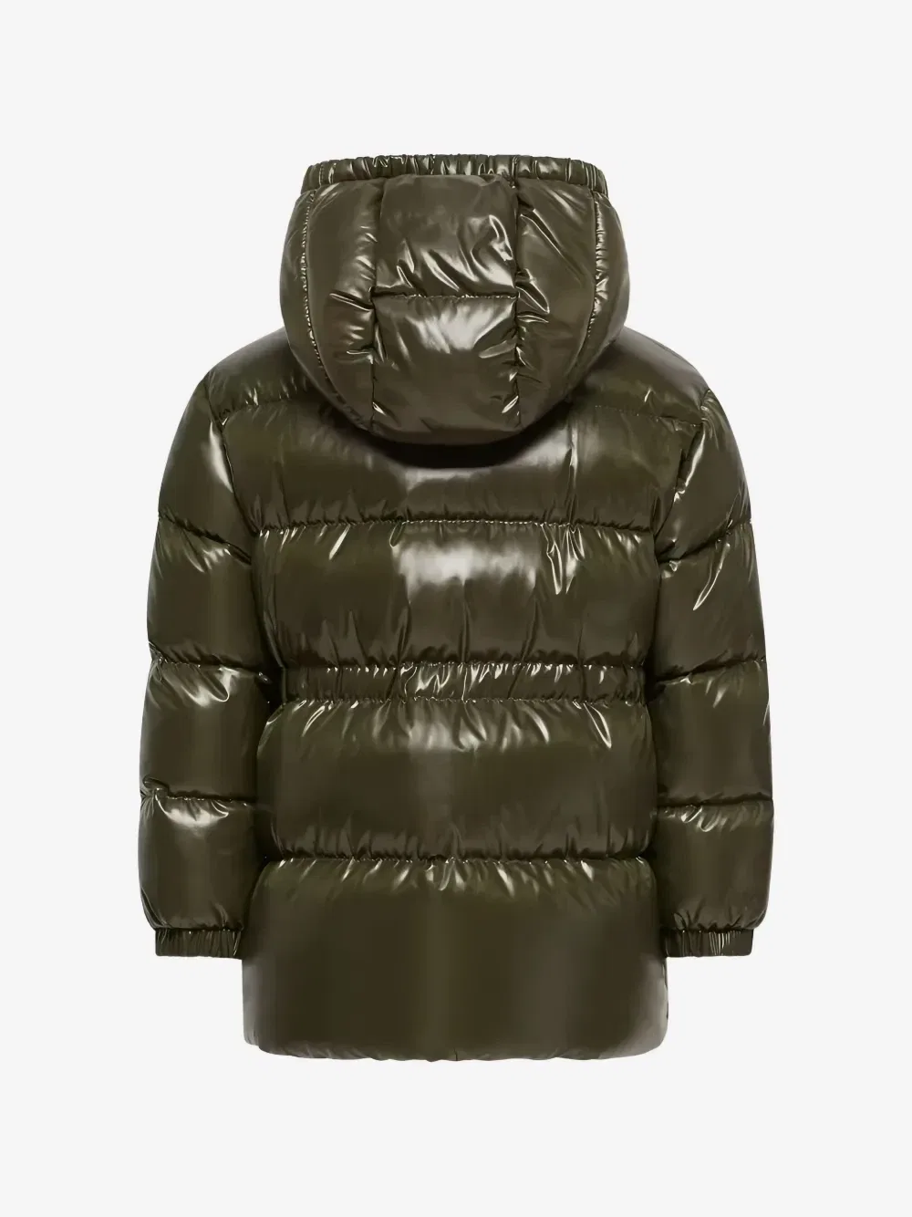 Стеганое пальто с капюшоном Moncler Enfant, зеленый — фото 2