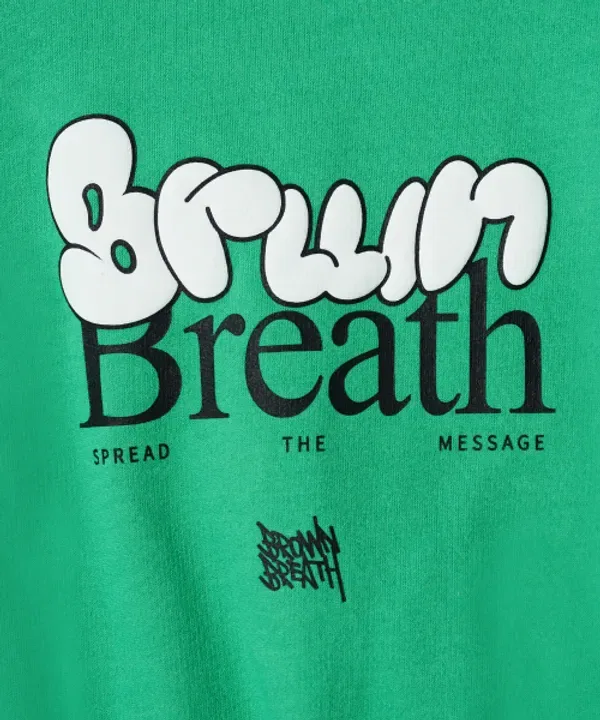 Свитшот с вырезом Kids Breath Crop Crewneck, Brownbreath Kids, зеленый — фото 4