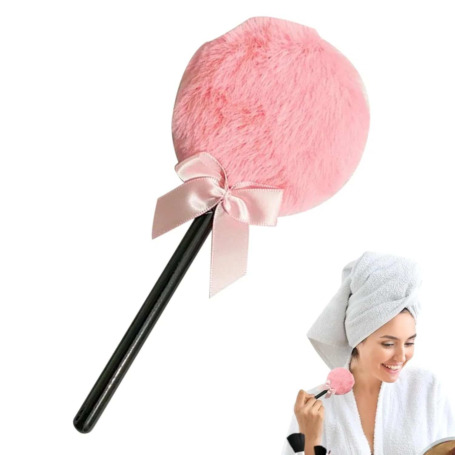 Спонж для макияжа в форме леденца, Generisch, набор 6 шт, 17x7.5 см, Pink