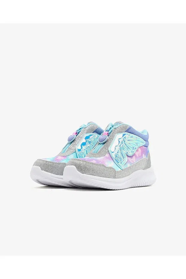 Детские ботинки для девочек с принтом Jumpsters Skechers, Sllv Silver/Lavender — фото 3