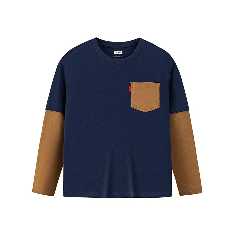 Детская футболка с круглым вырезом Levi's Grade School, Dark Indigo