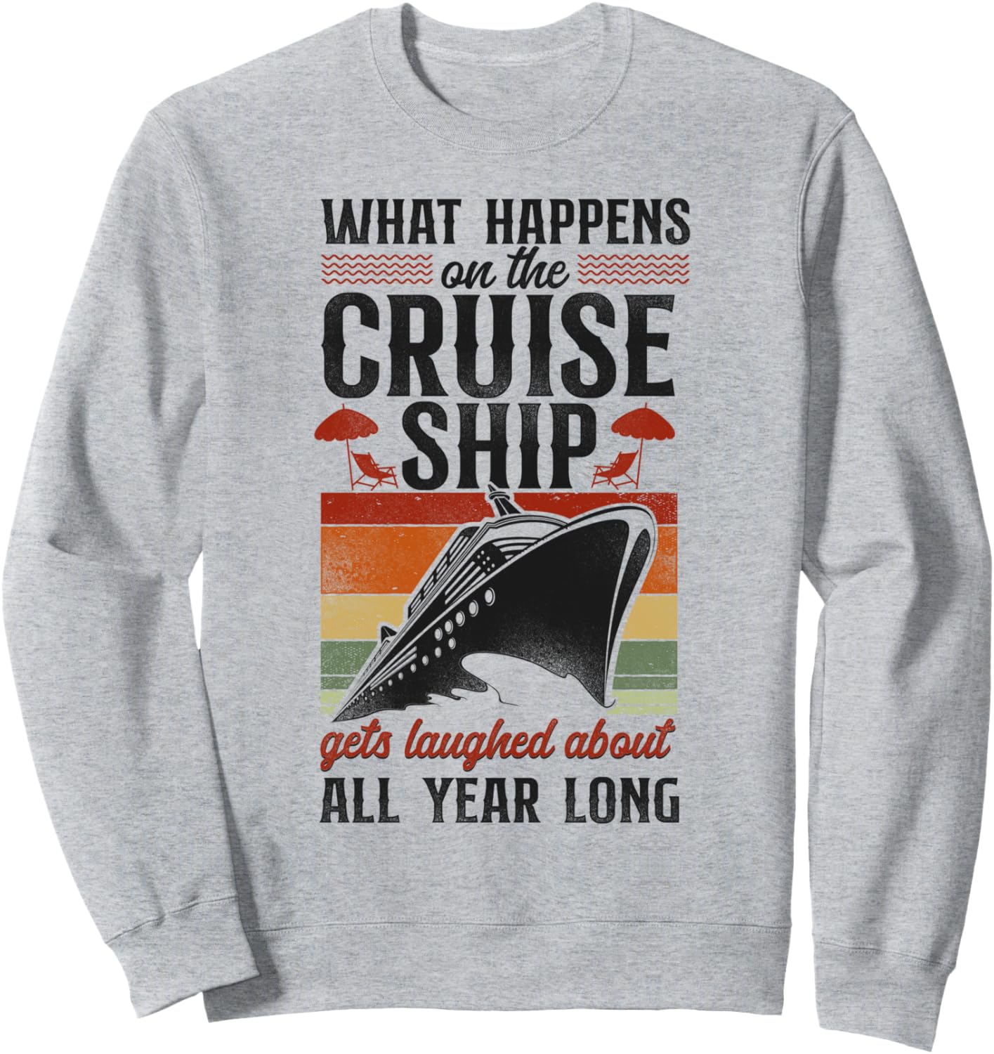 

Винтажная толстовка с надписью «Что происходит в круизе» для отдыха на круизном лайнере Cruise Trip Friends Buddies Vacation Cruising Hd0, серый