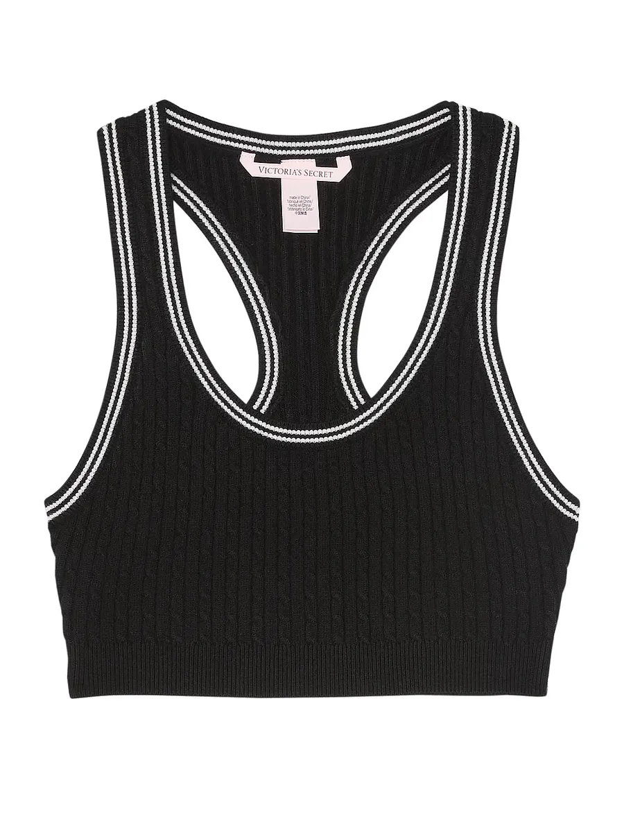 Бралетт Victoria'S Secret Luxe Cable-Knit, черный — фото 3