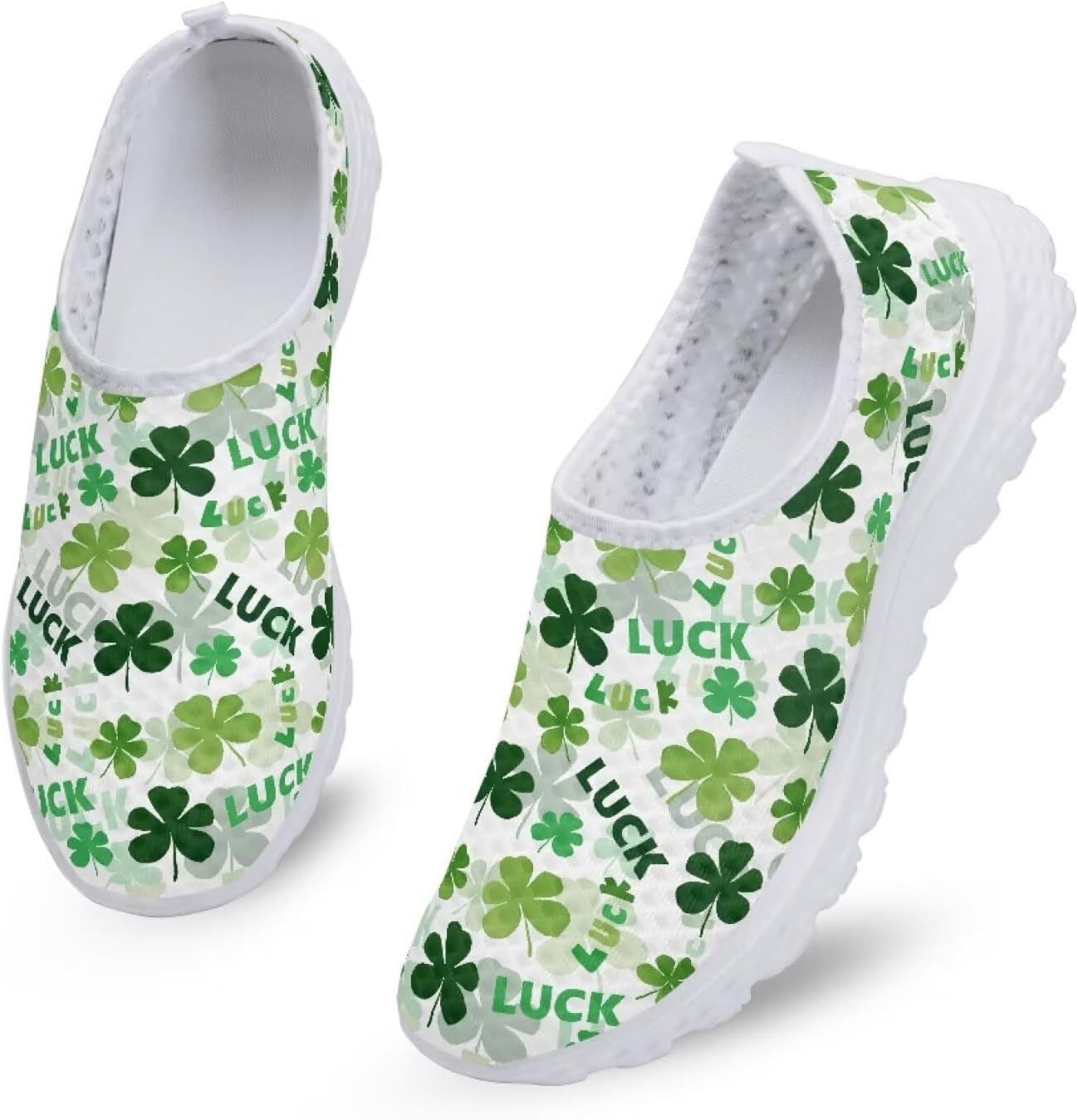 

Модные кроссовки Kuiaobaty для женщин без шнурков, мужские прогулочные обувь, спортивная повседневная обувь, легкие дышащие лоферы, St. Patrick's Day Luck