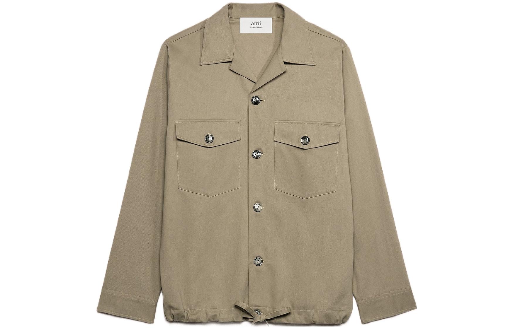 

Классическая рубашка-оверсайз Ami с кулиской AMIPARIS, глиняный