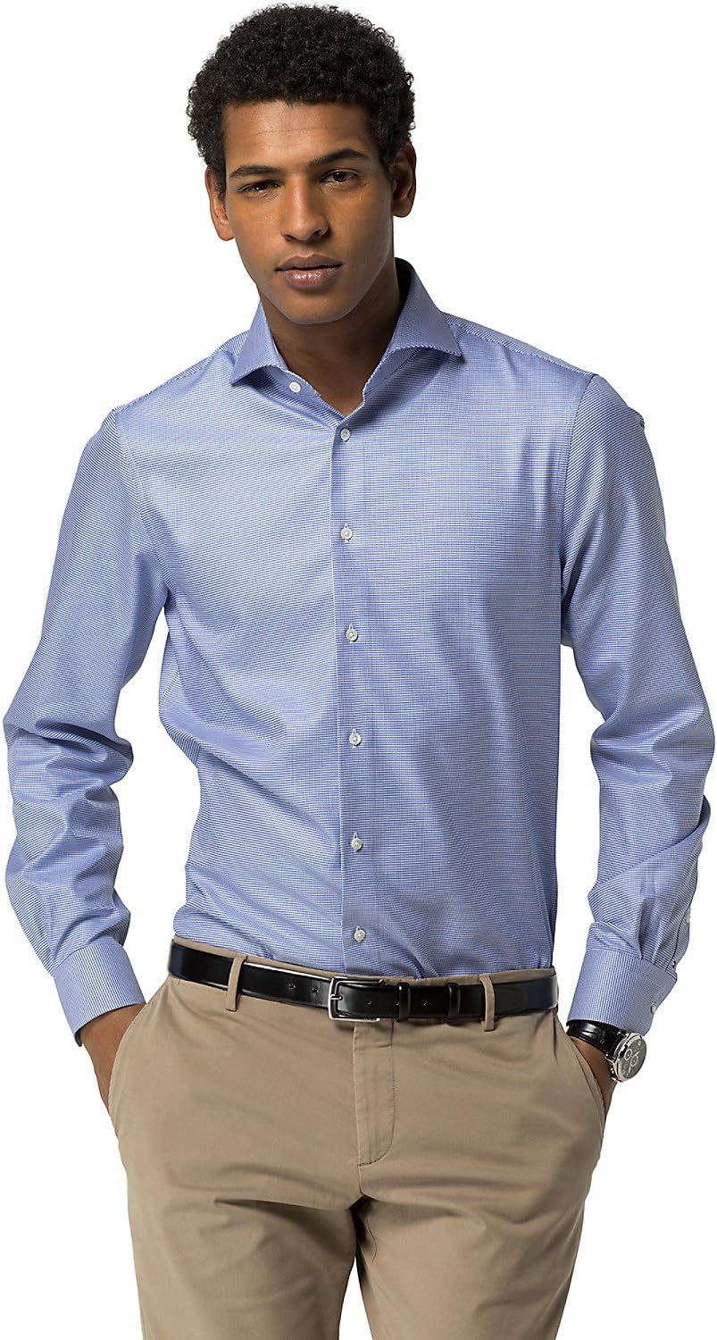 

Рубашка Tommy Hilfiger Mens Aiden Solid (размер 17,5), светло-голубая, Light Blue