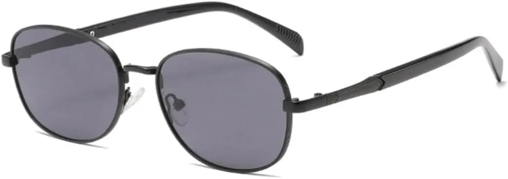 

Ретро-солнцезащитные очки в металлической оправе для женщин и мужчин, с прозрачными линзами Ocean, защитой от УФ-излучения UV400, в стиле панк UATXTAU, Black Gray