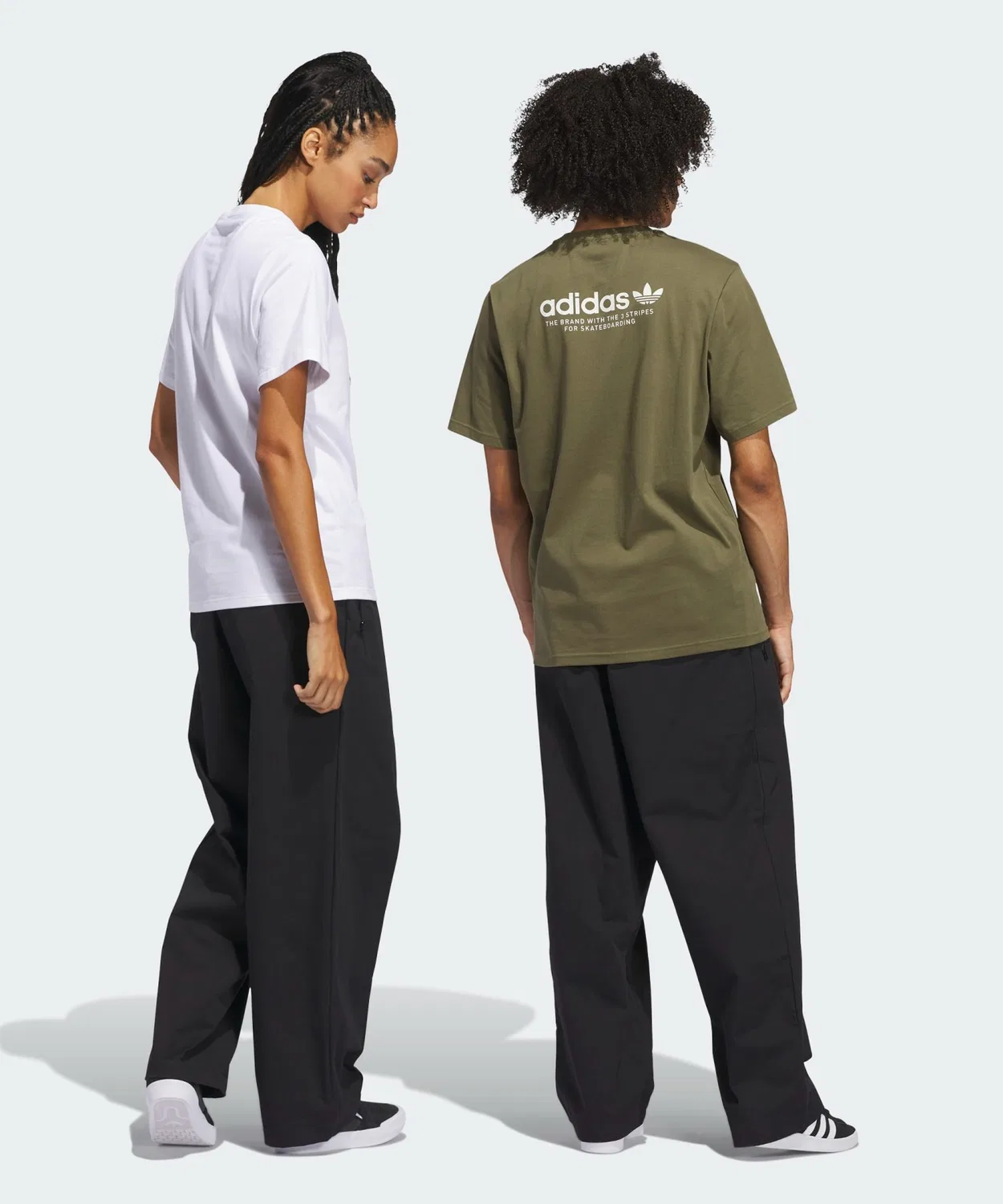 Штаны для скейтбординга пинтачные, Adidas Originals, свободный крой, хлопок 100%, чёрные — фото 2