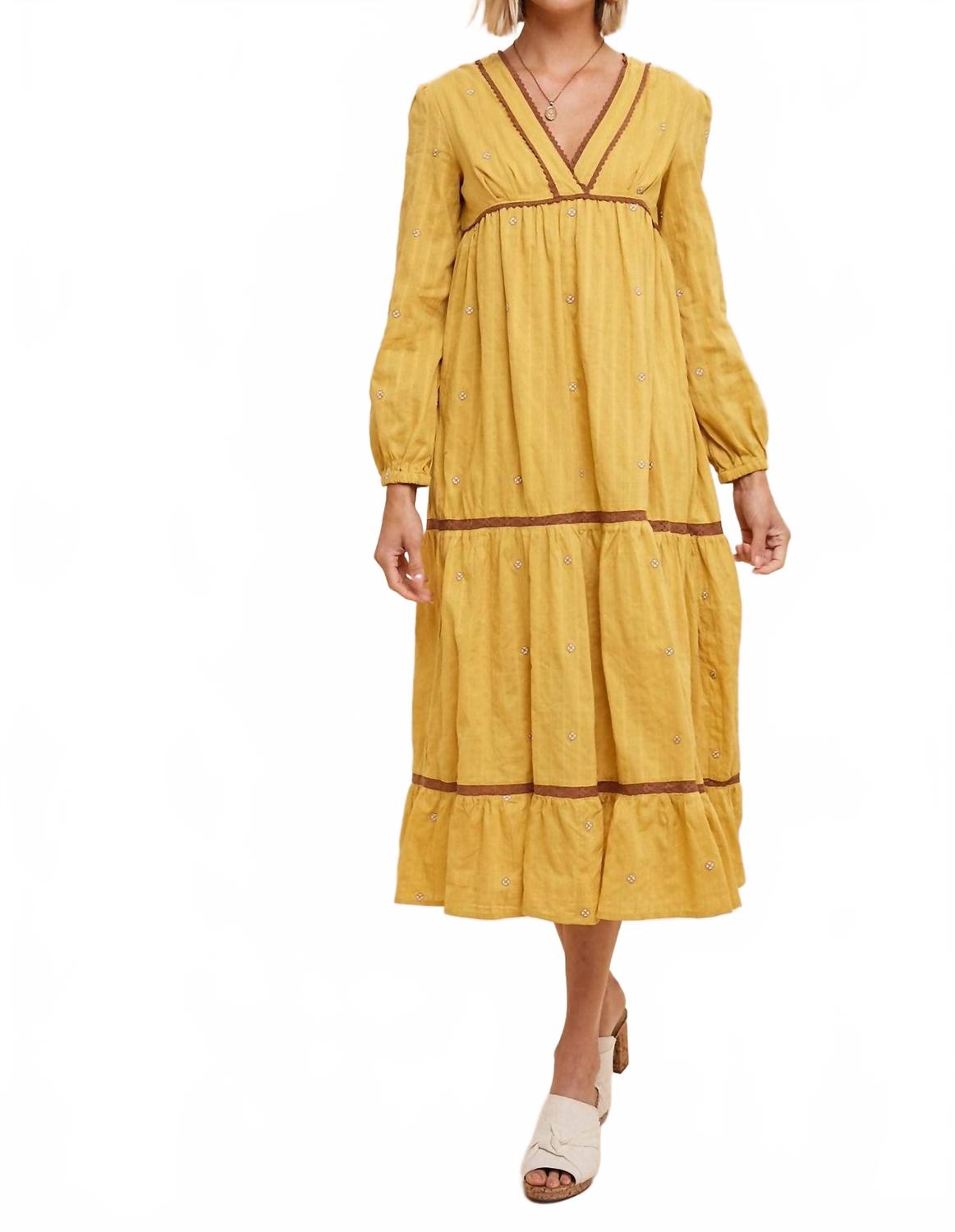 

Платье миди Giselle в цвете золотистый лен IN-LOOM, золотой