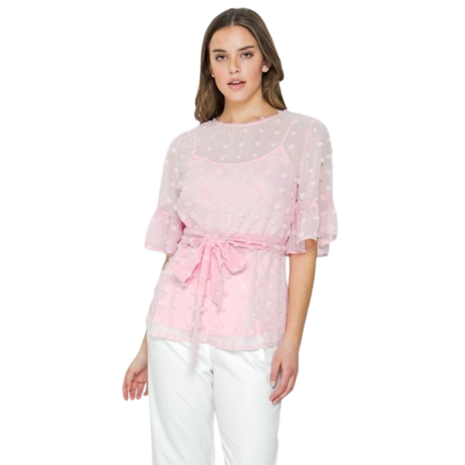 

Топ с помпоном FASHNZFAB, розовый