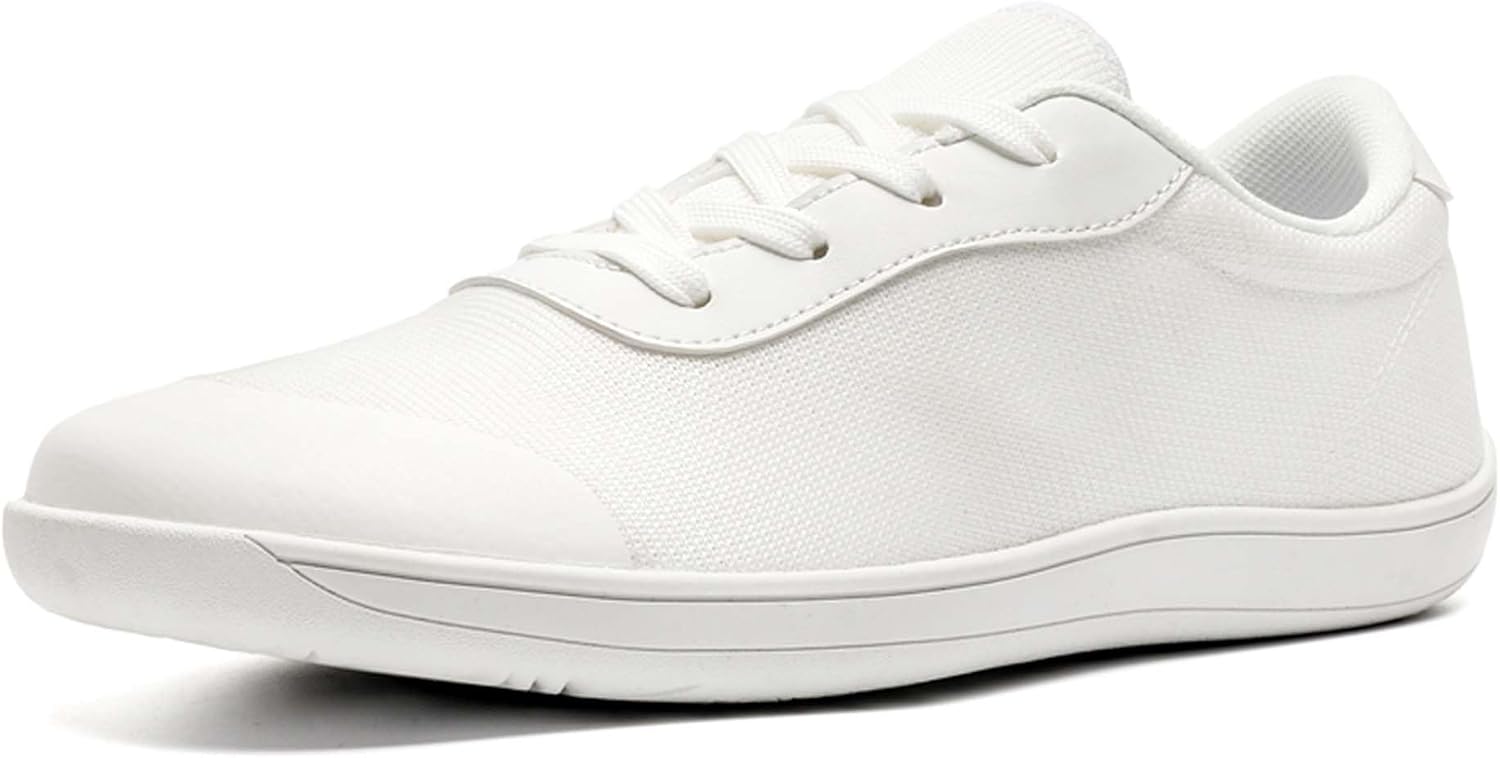 

Мужские повседневные минималистичные кроссовки / Удобные с широким носком / С нулевым перепадом / Нескользящие дышащие босоножки с широким носком / Мужская обувь больших размеров - размеры США 4,5-14 Generic, белый