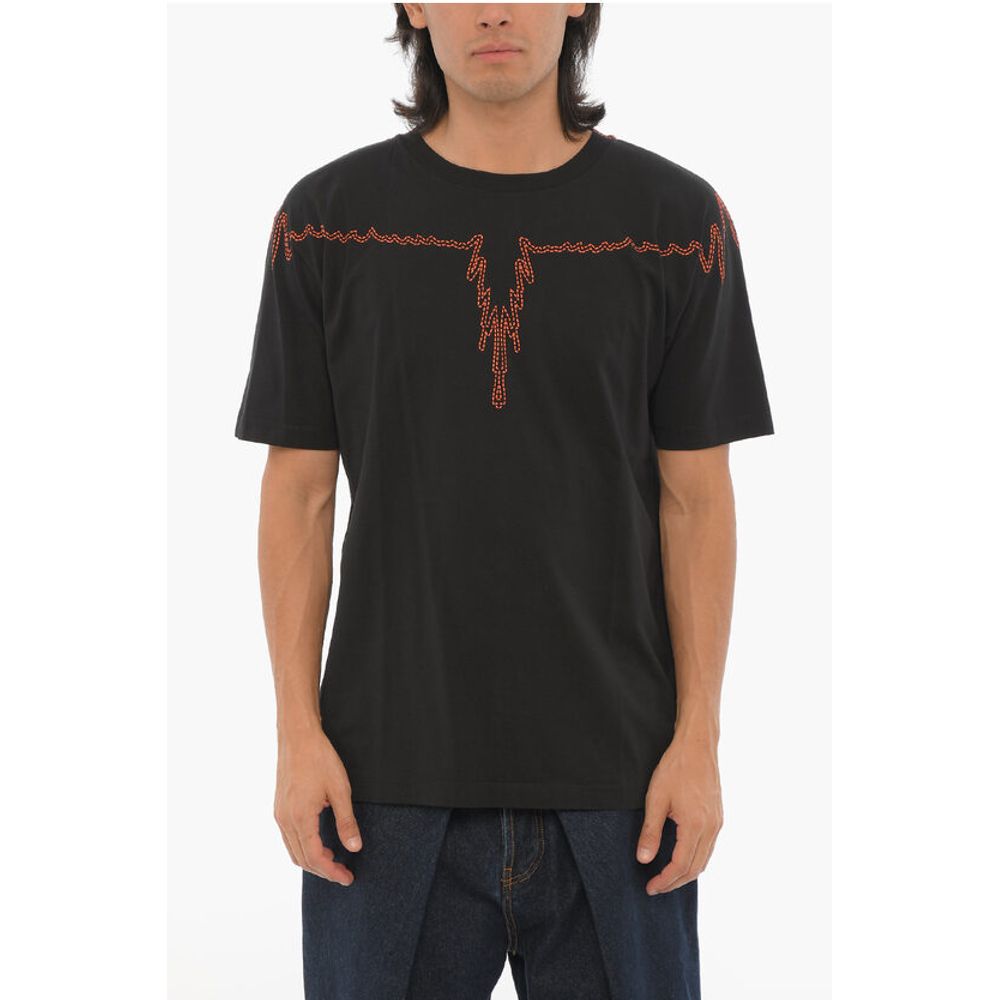 

Футболка из хлопка с круглым вырезом и контрастным принтом Marcelo Burlon, Black
