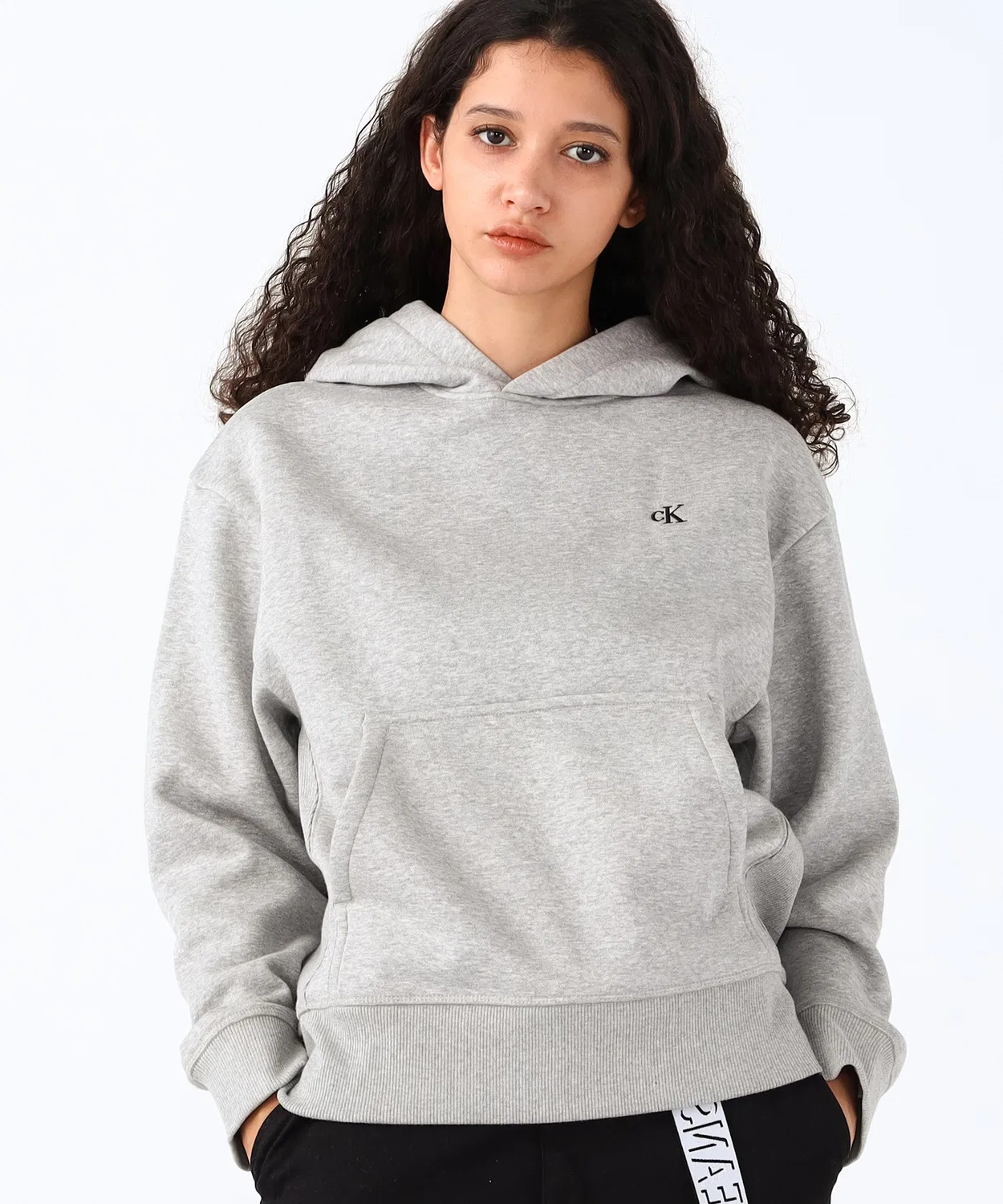 Парка с логотипом Calvin Klein Jeans, хлопок, полиэстер, цвет хизер-серый