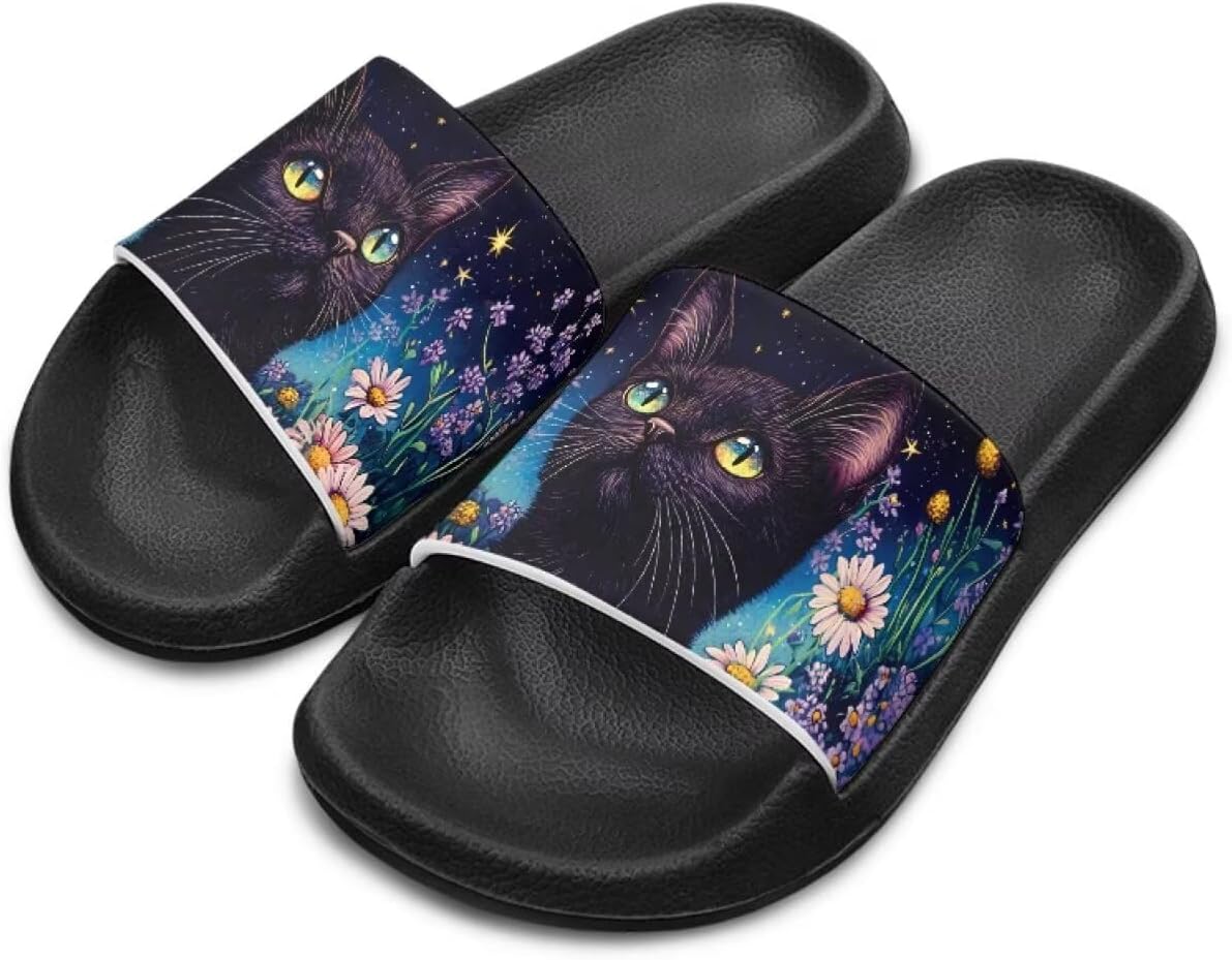 

Унисекс шлепанцы для девочек и мальчиков, удобные тапочки, нескользящие для душа, домашняя мода, толстая подошва, для дома и улицы, подарки Cugasmaru, черный