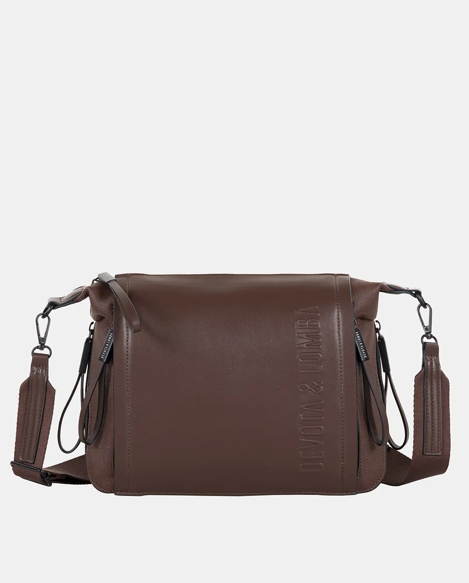

Сумка через плечо из среднего размера с тисненым логотипом Devota & Lomba, темно-коричневый