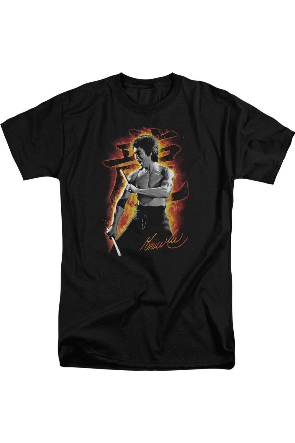 

Футболка с коротким рукавом для взрослых Bruce Lee Dragon Fire Gildan, черный