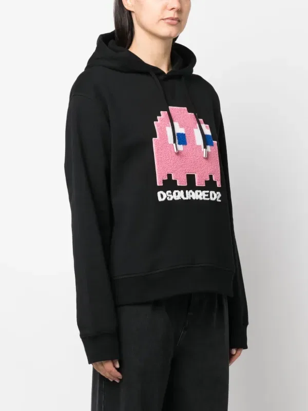 Толстовка из хлопка с изображением Пакмана X Dsquared2, черный — фото 3