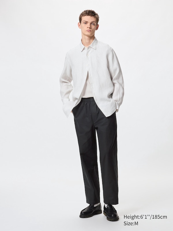 

Легкие брюки из льняной смеси Uniqlo, черный