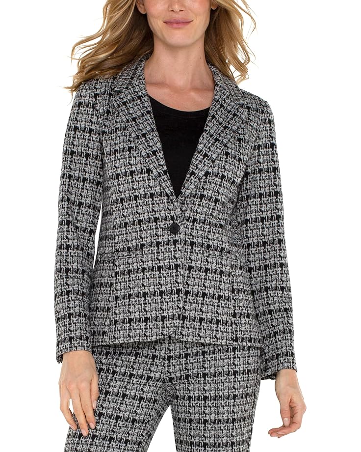 

Блейзер Liverpool Los Angeles Fitted Blazer Plaid Knit, цвет Black Grey Plaid