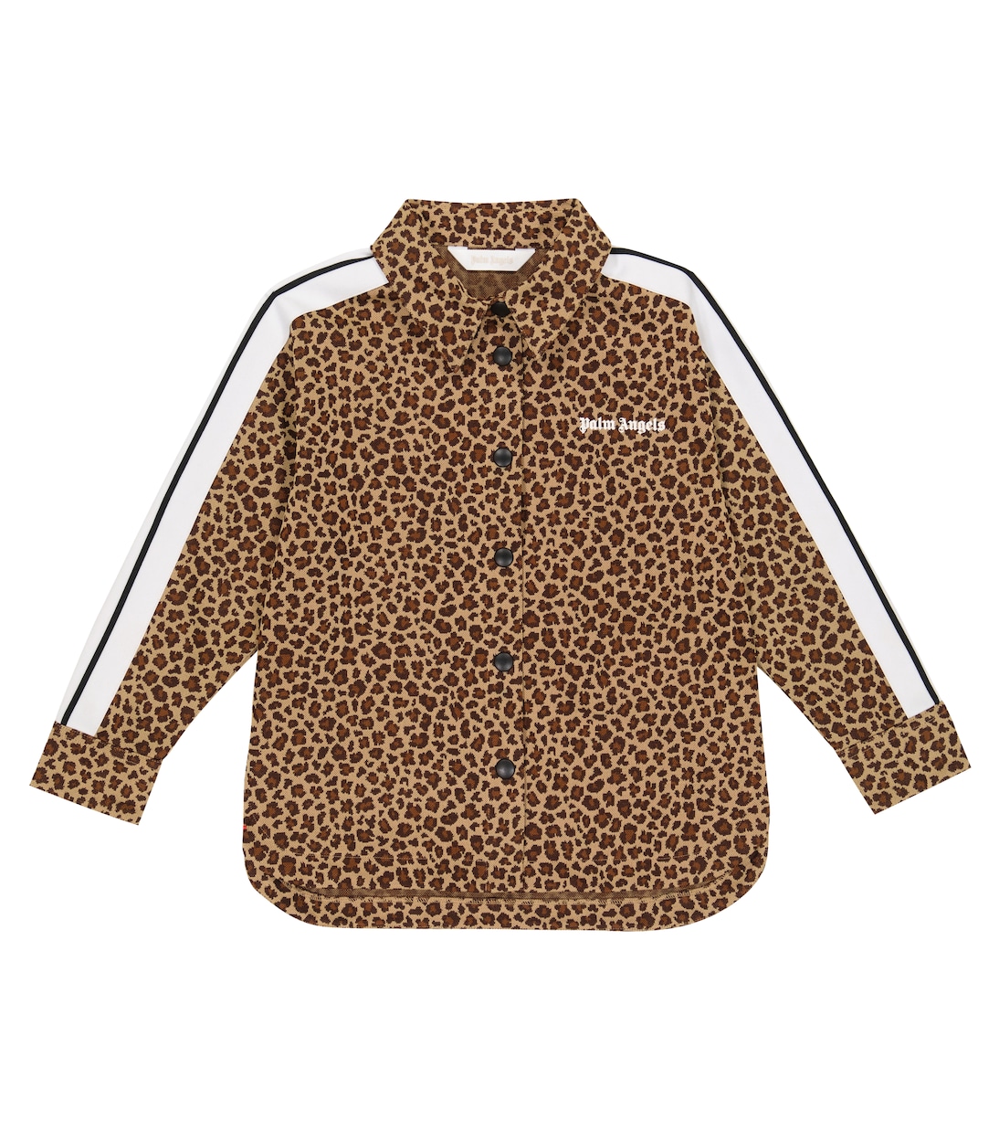 

Рубашка с логотипом и леопардовым принтом Palm Angels Kids, Beige White