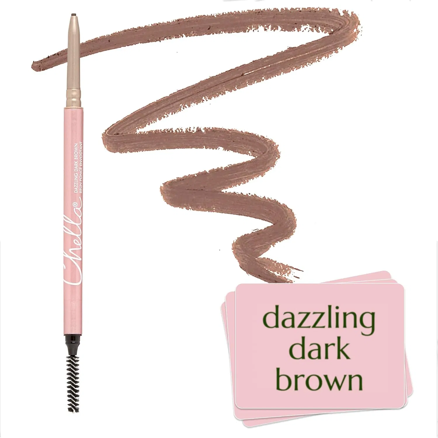 Карандаш для бровей Chella Dazzling Dark Brown, 0.09 г, темно-коричневый