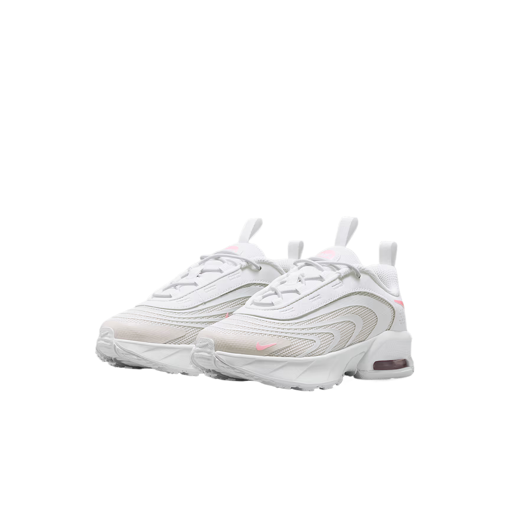 Air Max Fire Fabric удобные круглые носки поддержка низкие кроссовки для тренировок Kids' Nike, светло серебряный серый/белый/medium soft розовый — фото 4
