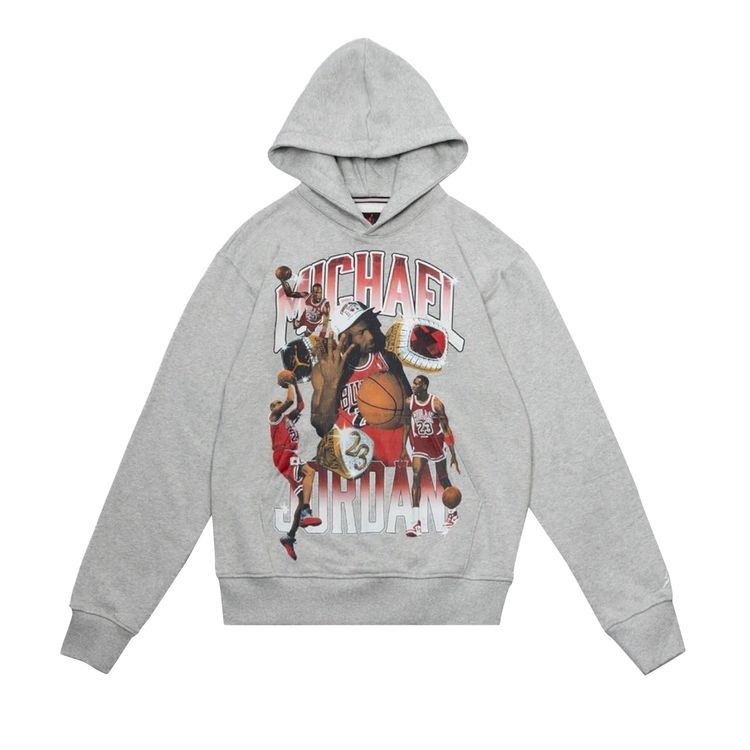 

Худи Air Jordan Flight Fleece Graphic Pullover Hoodie 'Grey Heather', серый